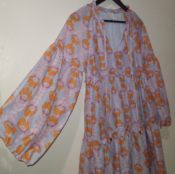 NEW J.MARIE Orange Floral Tiered Dress - Picture 7 of 8